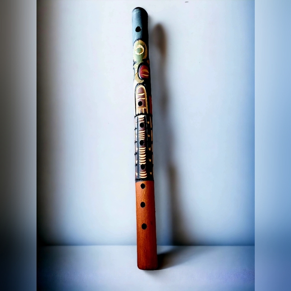 Other - Wood Carved Totem Pole Flute Folk Art